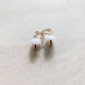 Anthropologie Gold Mushroom Earrings